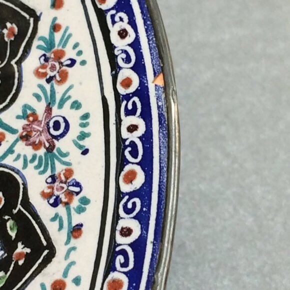 Persian Enamel Minakari Decorative Small Plate Birds Detailed Hand Painted - Picture 9 of 10